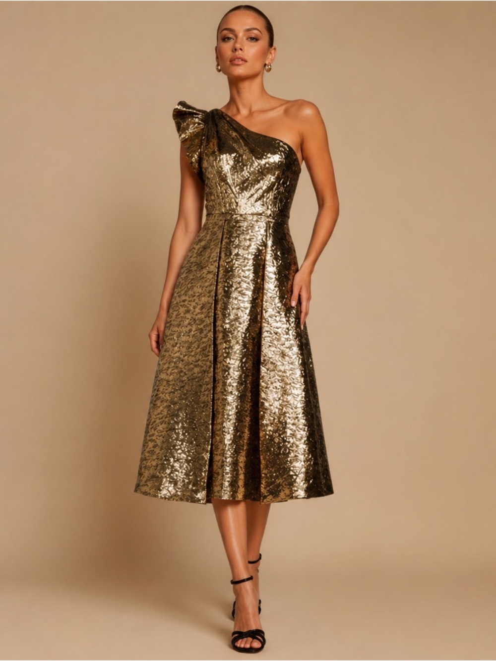 Antonio Melani Bridgett Jacquard One Shoulder Asymmetrical A-Line Dress NWT